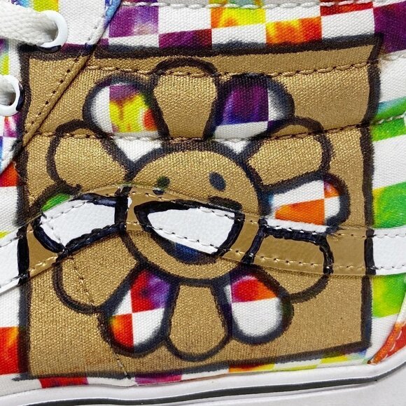 VANS | Customized Unique Tie Dye Checkerboard SK8-HI High Tops 12 Mens - Picture 11 of 15